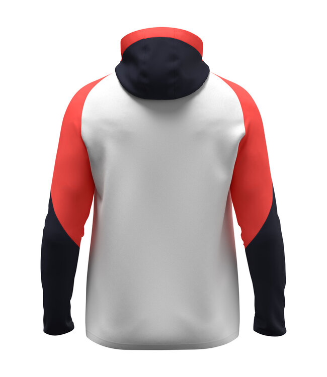 JAKO Jas met Kap Dynamic | Heren-Dames-Kids│Wit - Koraal - Marine