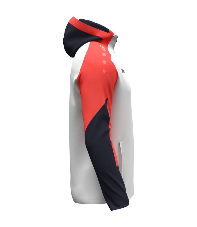 JAKO Jas met Kap Dynamic | Heren-Dames-Kids│Wit - Koraal - Marine