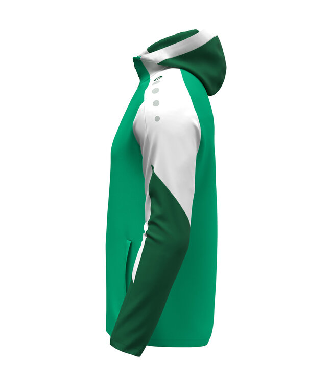 JAKO Jas met Kap Dynamic | Heren-Dames-Kids│Groen - Wit - Donkergroen