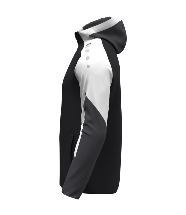 JAKO Jas met Kap Dynamic | Heren-Dames-Kids│Zwart - Wit -  Antraciet