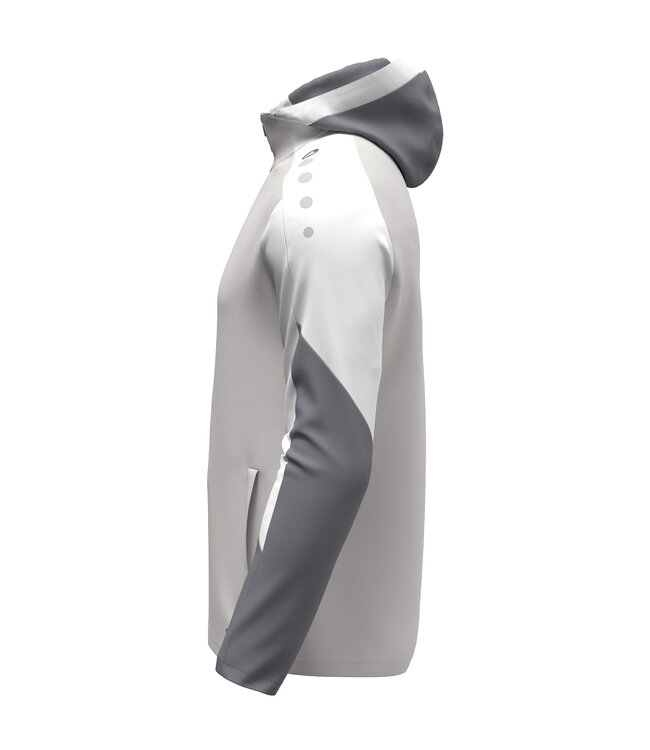 JAKO Jas met Kap Dynamic | Heren-Dames-Kids│Lichtgrijs - Wit -  Grijs