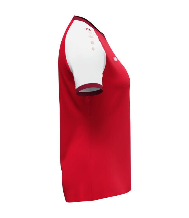 JAKO Shirt Dynamic Dames | Rood -  Wit - Donkerrood