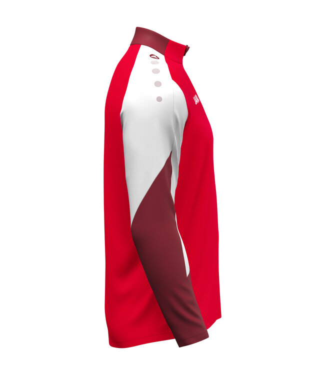 JAKO Jako ZIPTOP Dynamic | Heren - Dames - Kids | Rood - Wit - Donkerrood