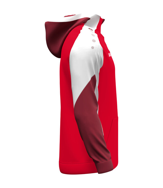 JAKO Jako Zip Hoody Dynamic | Heren - Kids | Rood - Wit - Donkerrood