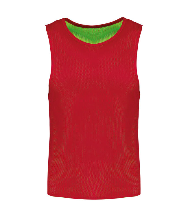 Omkeerbaar trainingshesje | Rood-Fluogroen