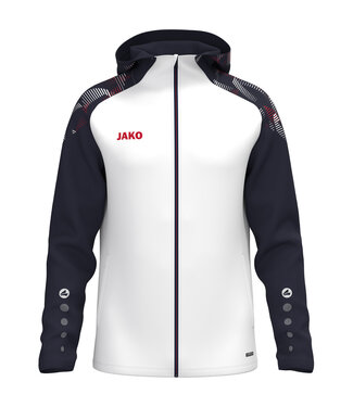 JAKO Jas met Kap Sonic | Heren-Dames-Kids│Wit-Marine-Rood