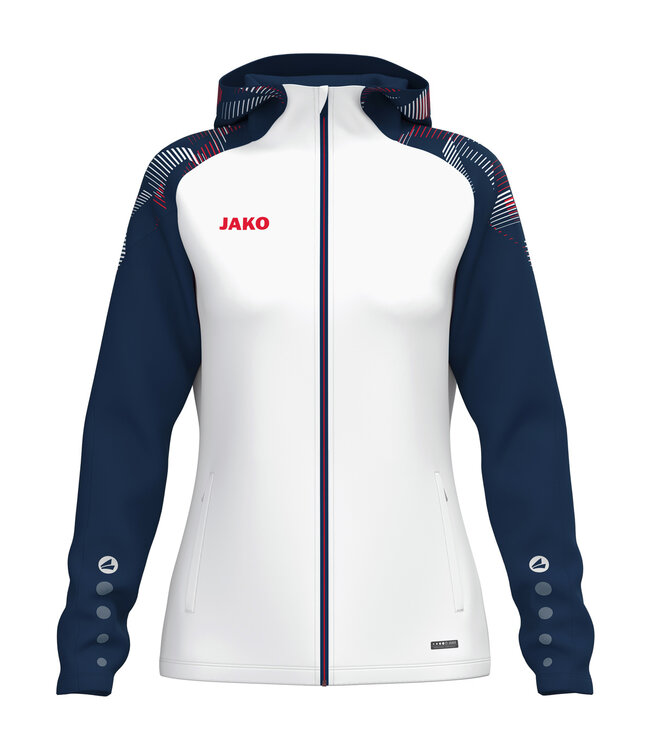 JAKO Jas met Kap Sonic | Heren-Dames-Kids│Wit-Marine-Rood