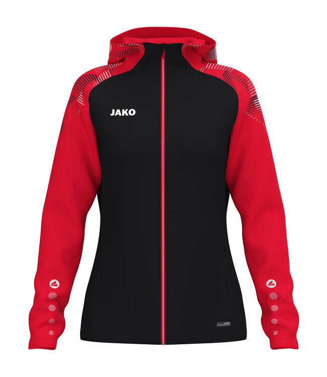 JAKO Jas met Kap Sonic | Heren-Dames-Kids│Zwart-Rood