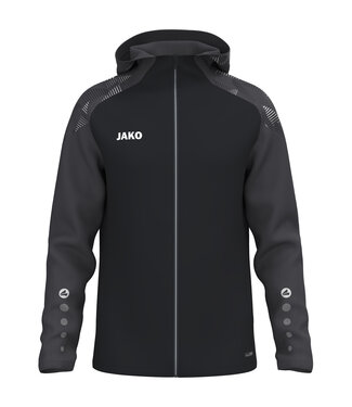 JAKO Jas met Kap Sonic | Heren-Dames-Kids│Zwart-Antraciet