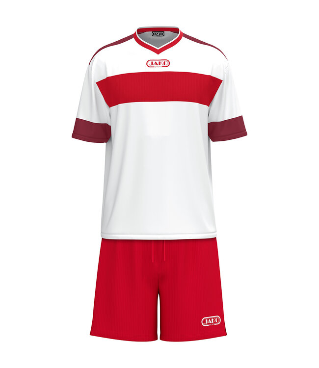 JAKO Shirt Club 92 | Wit - Rood - Kastanje