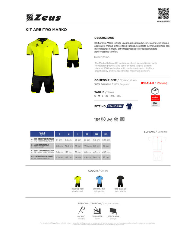 Zeus Zeus Scheidsrechter set Marko | Zwart