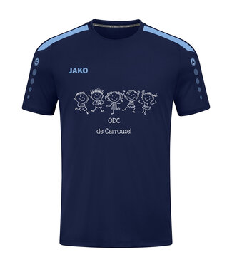 JAKO Shirt Power | Navy-Hemelsblauw incl. grote bedrukking op de voorzijde