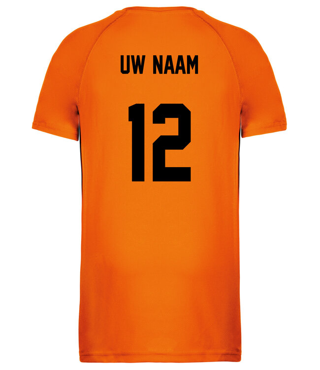 Fanshirt Oranje met tekst "2026 nu lukt het wel" | Sportshirt Uni versie in kleur Fluo-Oranje