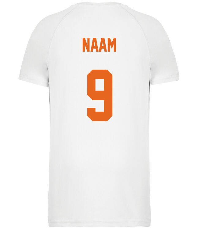 Fan shirt vlaggen | Sportshirt Uni versie in kleur Wit.