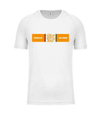 Fanshirt oranje baan | Sportshirt Uni versie in kleur Wit.