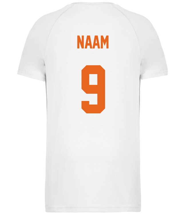 Fanshirt oranje baan | Sportshirt Uni versie in kleur Wit.