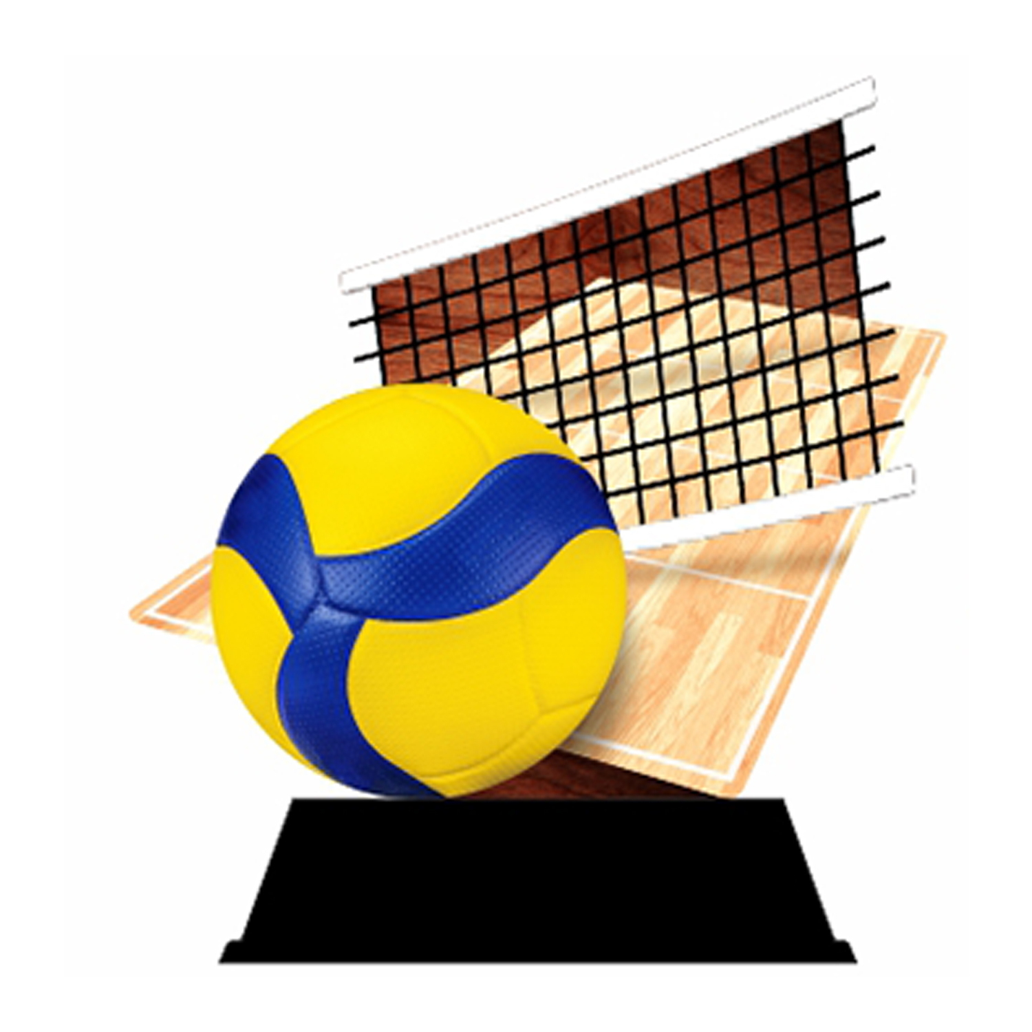 WT 0201 Eco trofee van hout  Volleybal -  13,5-16,5 cm