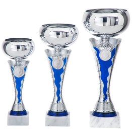 AK 5005 Bokaal blauw-zilver  3 maten 26-34,5 cm