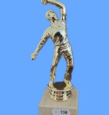 Cricketbowler op voet goudkleur ca. 13 cm