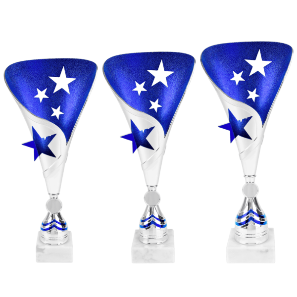 AK 5890 beker in blauw-zilver 35-38 cm