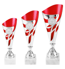 AR 1443 beker in rood-zilver 21-27 Cm