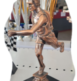 Hardloper (man) bronskleur op marmeren voet 25 cm