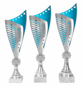 AK 5377 Bokaal   3 maten Lichtblauw-Zilver 37.5-40.5 Cm