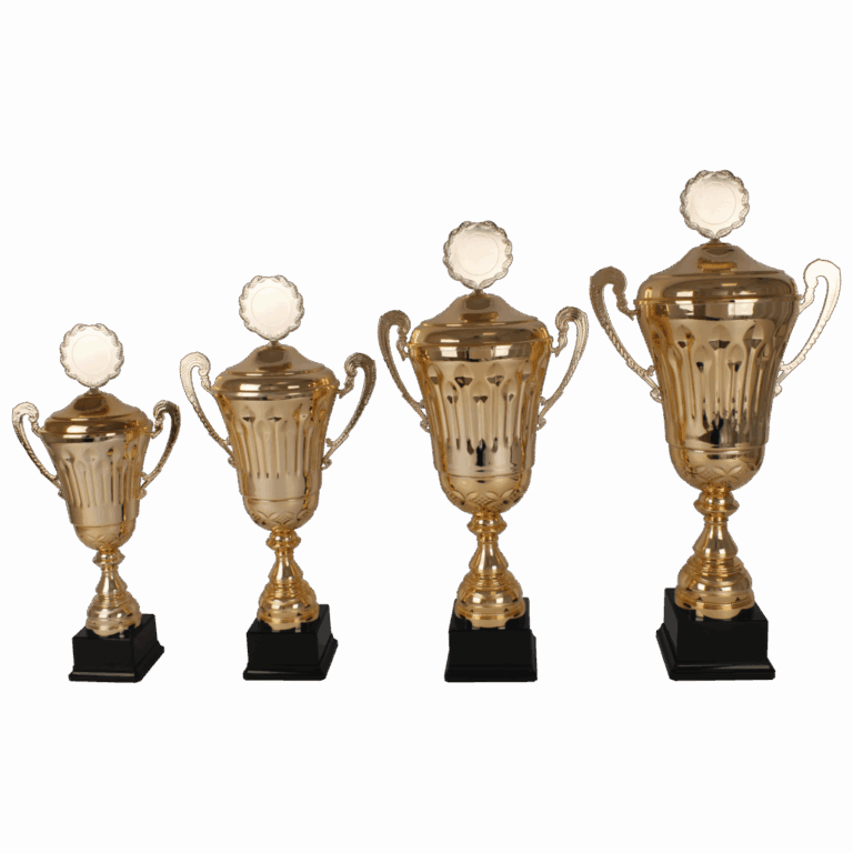 AK 5501 Bokaal met oren en deksel Goudkleur 4 maten maten 47-63 cm