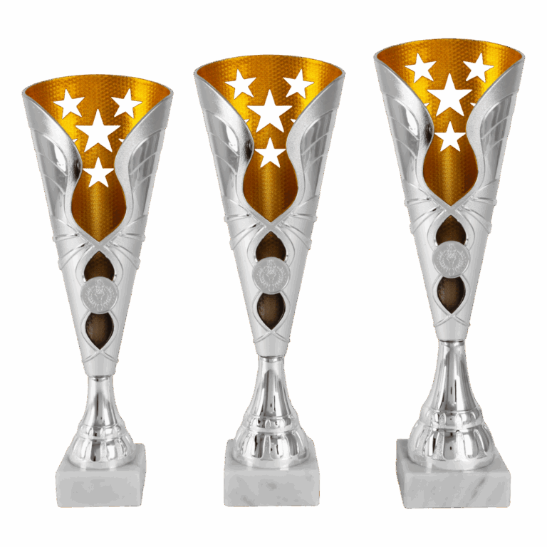 6008 Bokaal   3 maten Goud-Zilver  33.5-36.5 Cm