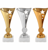 AR 1131 beker in goud-zilver-brons 1 maat : 17 CM