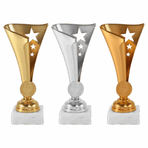 AR 1131 beker in goud-zilver-brons 1 maat : 17 CM