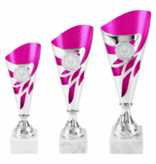 AR 1445 beker in roze-zilver 21-27 Cm