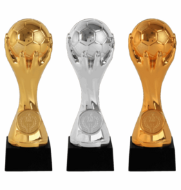 AS 3225 VOETBALTROFEE GOUD-ZILVER-BRONS 1 MAAT 17.5 CM