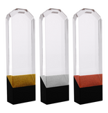 CLING LUXE GLAS AWARD IN GOUD-ZILVER-BRONS  24 CM MET LUXE DOOS