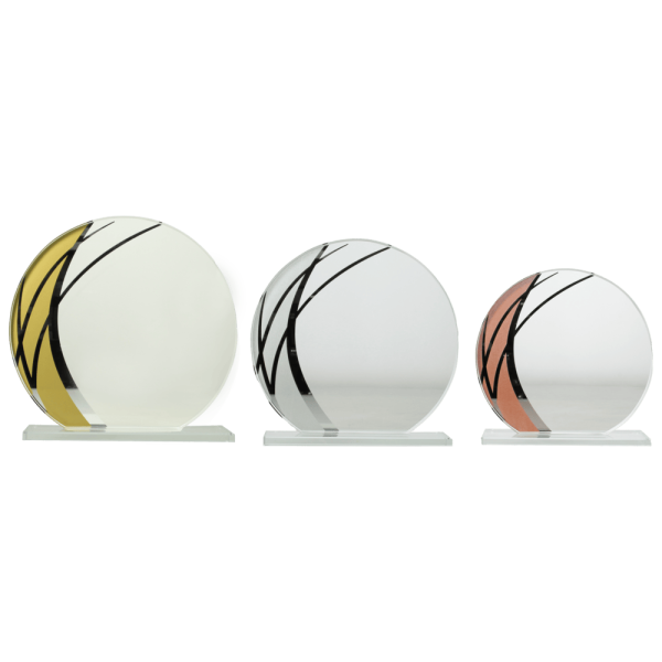 GILLIAN LUXE GLAS AWARD IN GOUD-ZILVER-BRONS  17-21CM MET LUXE DOOS