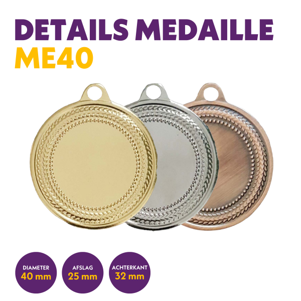 ME 40 medaille voor 25 mm afbeelding