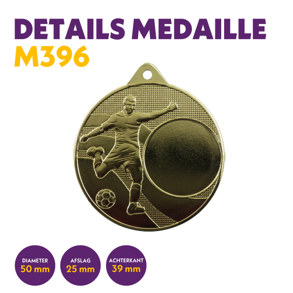 M 396 Voetbalmedaille  en 25 mm afslag