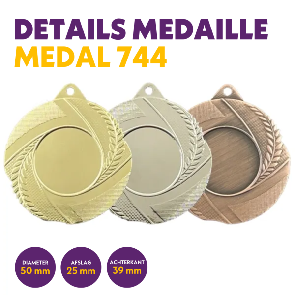 M 744 medaille voor 25 mm afbeelding