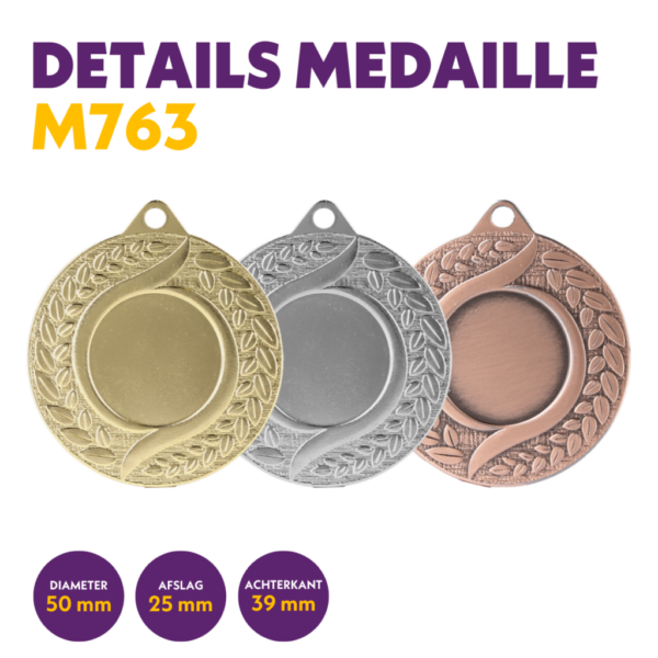 M 763 Voetbalmedaille  en 25 mm afslag