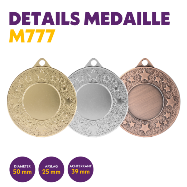 M 777 Voetbalmedaille  en 25 mm afslag