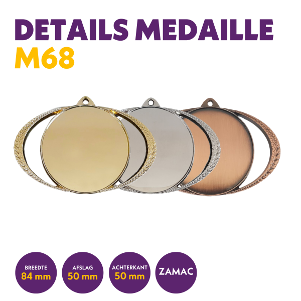 M 68 medaille voor 50 mm afbeelding
