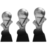 WPT 011.34  Alpha Voetbal trofee zwart-zilver 15-20 Cm