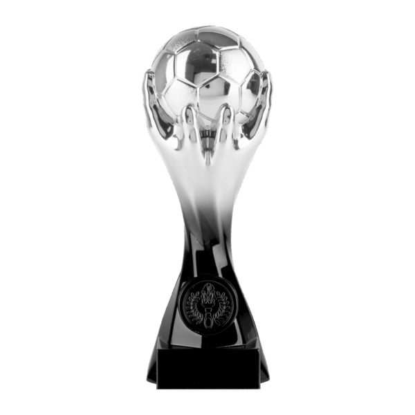 WPT 021.94 Voetbal trofee zwart-zilver 15 Cm