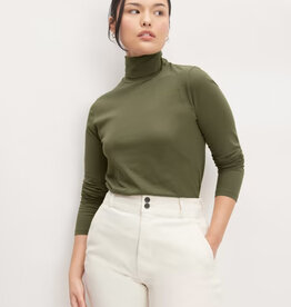 amet Organic Cotton Olive Turtleneck