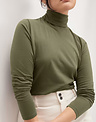 amet Organic Cotton Olive Turtleneck