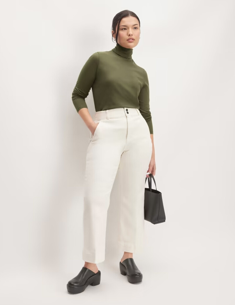 amet Organic Cotton Olive Turtleneck