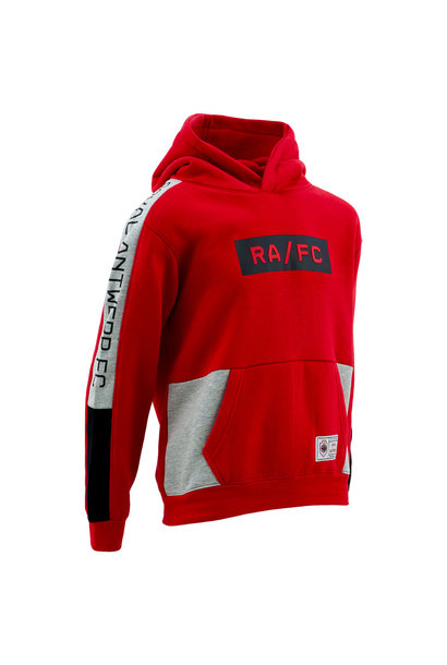 Hoodie kids rood met grijze accenten RA/FC