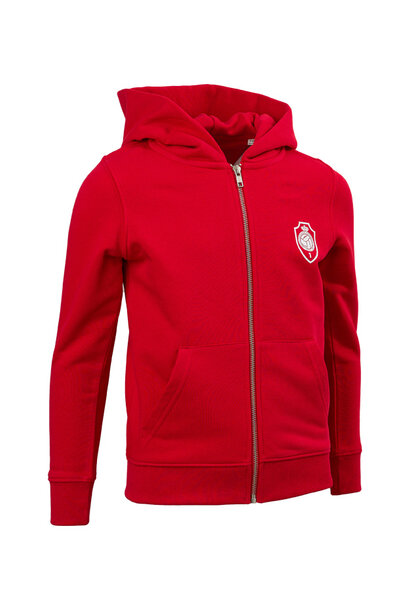 Zipped hoodie rood - Borstlogo kids