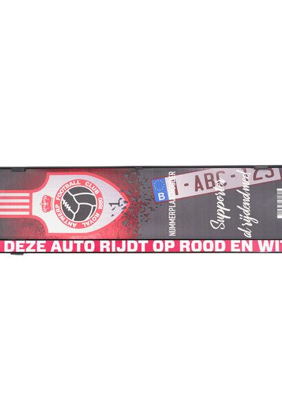 Nummerplaathouder "Deze auto rijdt op rood en wit"