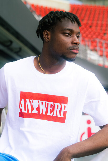 T-shirt Wit KIDS - 'ANTWERP' rood